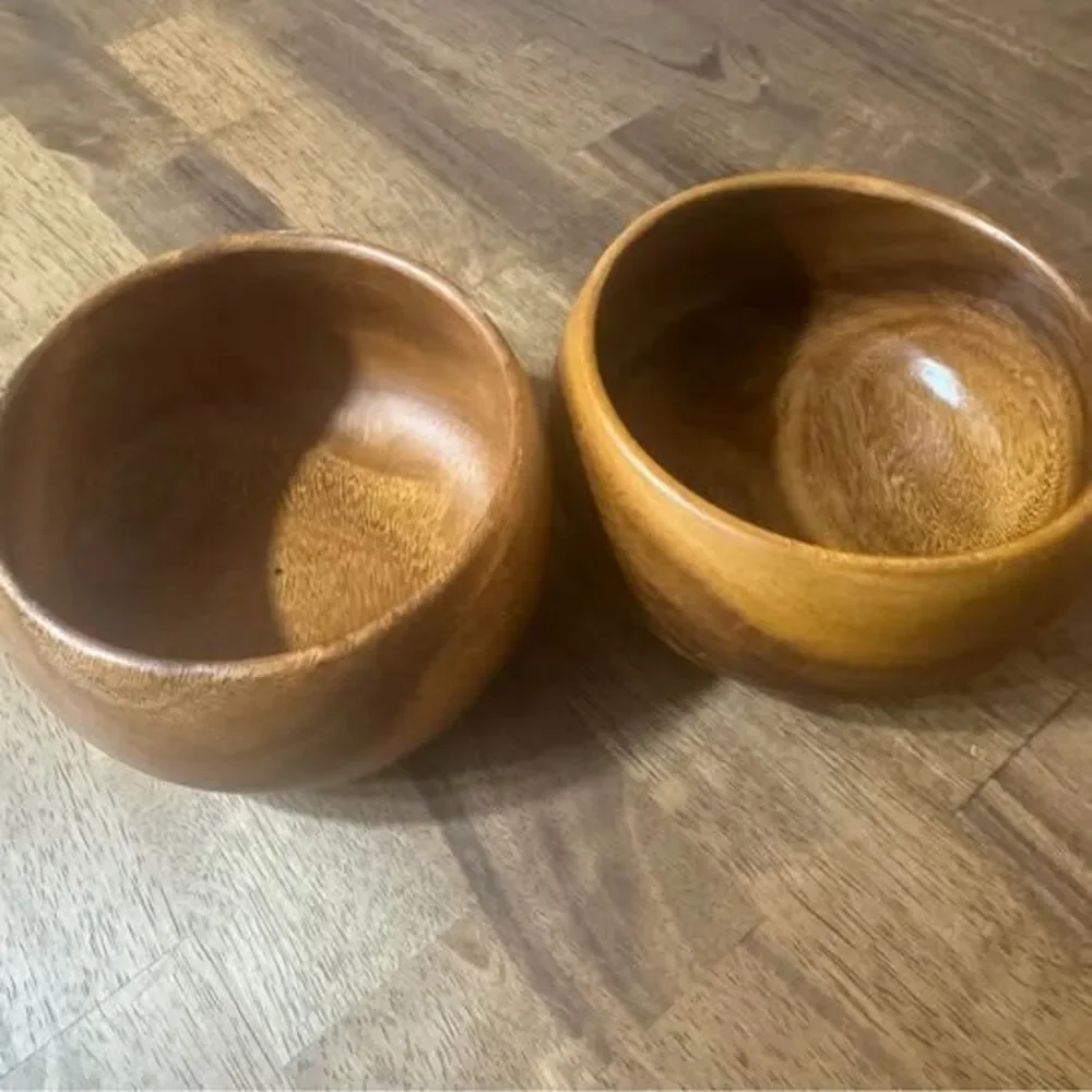 Pacific Merchants Acaciaware Solid Acacia Wood Calabash Bowls – Set of 2
